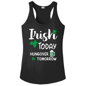 Irish Today Hungover Tomorrow Funny St Patricks Day Ladies PosiCharge Competitor Racerback Tank