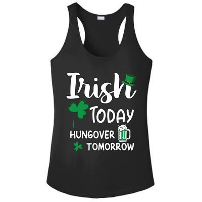 Irish Today Hungover Tomorrow Funny St Patricks Day Ladies PosiCharge Competitor Racerback Tank
