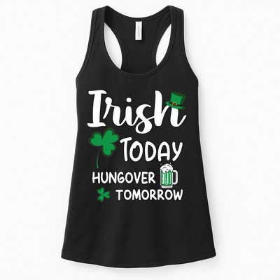 Irish Today Hungover Tomorrow Funny St Patricks Day Womens Tank Top