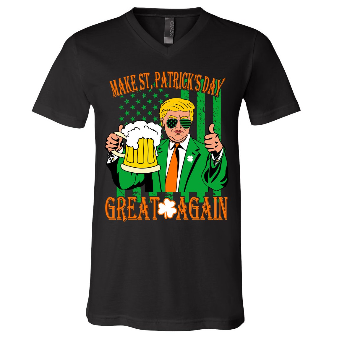 Irish Trump - Make St. Patrick's Day Great Again V-Neck T-Shirt