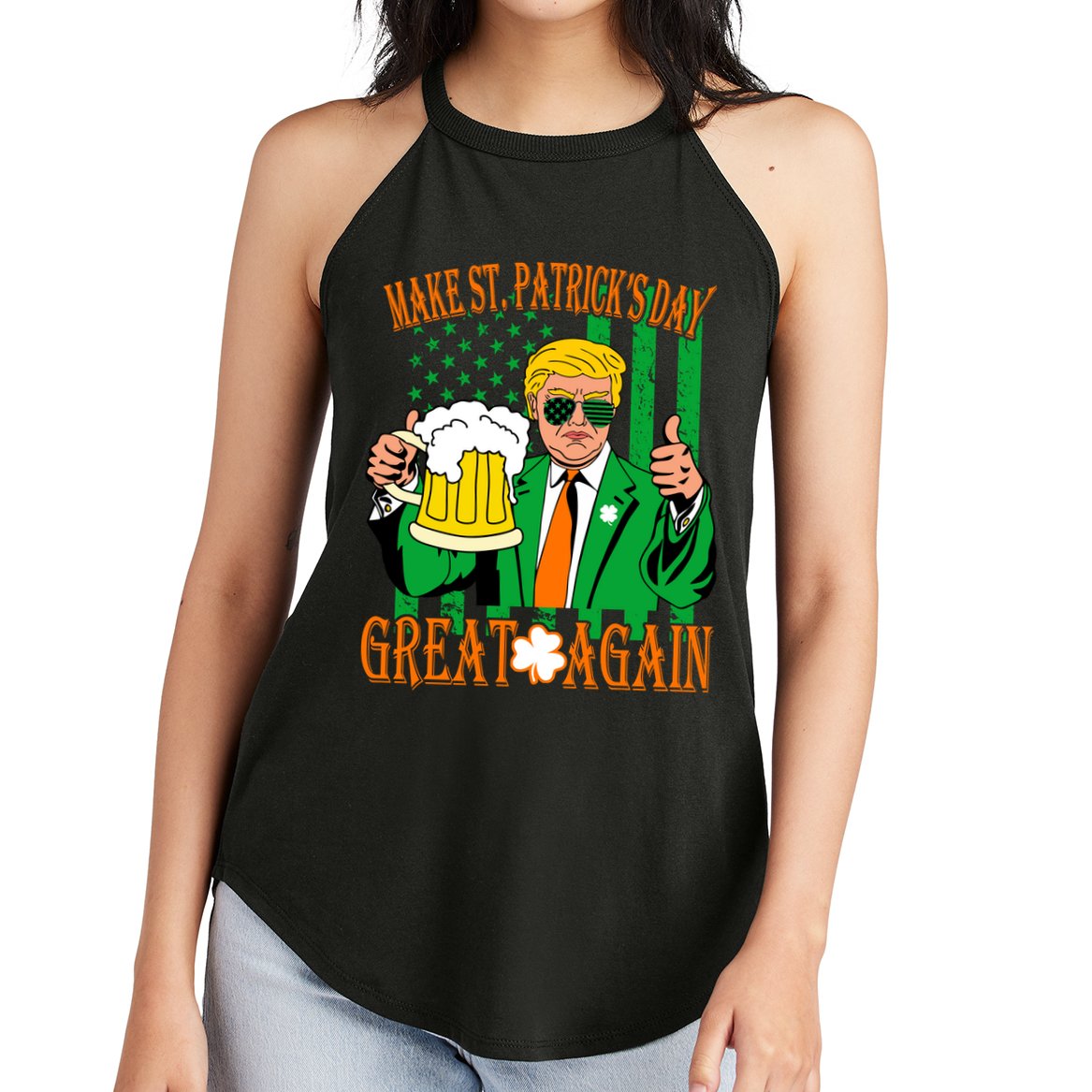 Irish Trump - Make St. Patrick's Day Great Again Women's Perfect Tri Rocker Tank