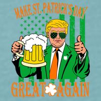 Irish Trump - Make St. Patrick's Day Great Again Sueded Cloud Jersey T-Shirt