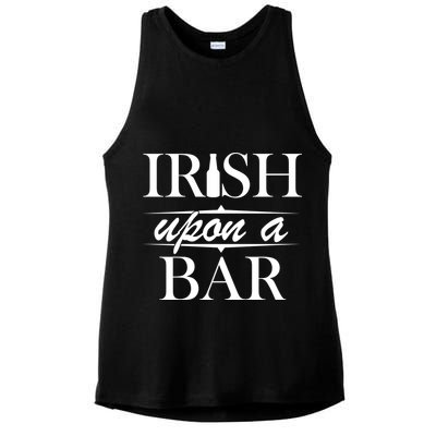 Irish Upon A Bar St Patricks Day Ladies PosiCharge Tri-Blend Wicking Tank