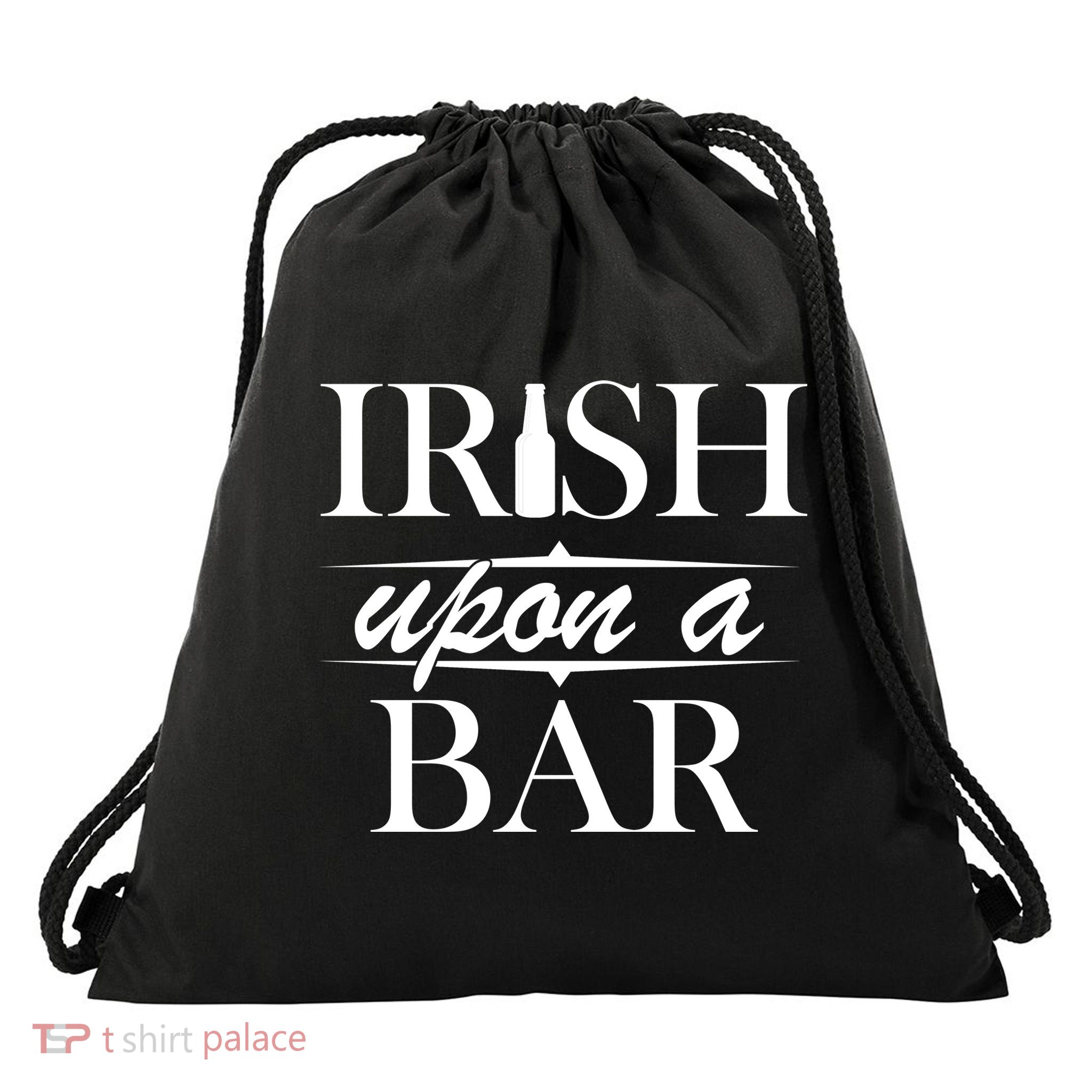 Irish Upon A Bar St Patricks Day Drawstring Bag