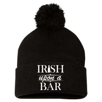 Irish Upon A Bar St Patricks Day Pom Pom 12in Knit Beanie