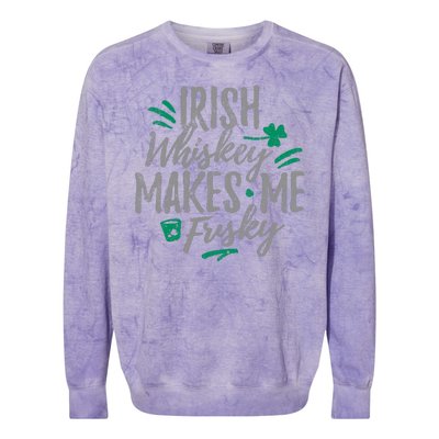 Irish Whiskey Makes Me Frisky Funny Colorblast Crewneck Sweatshirt