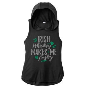 Irish Whiskey Makes Me Frisky Funny Ladies PosiCharge Tri-Blend Wicking Draft Hoodie Tank