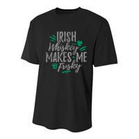 Irish Whiskey Makes Me Frisky Funny Youth Performance Sprint T-Shirt