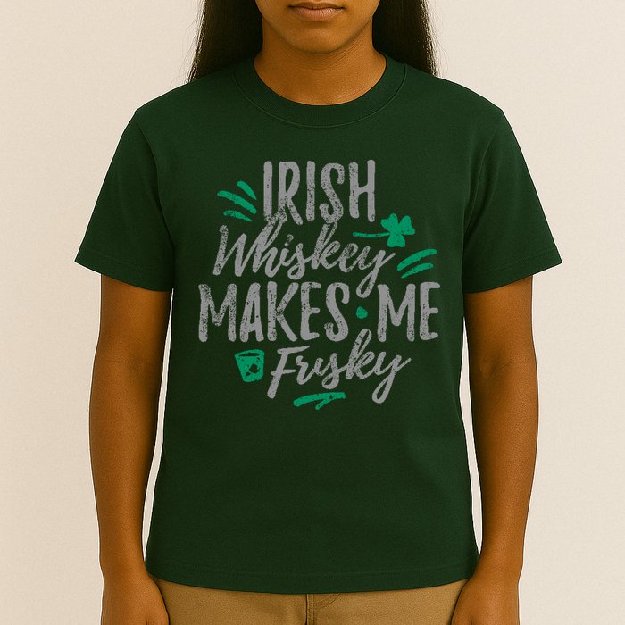 Irish Whiskey Makes Me Frisky Funny T-Shirt