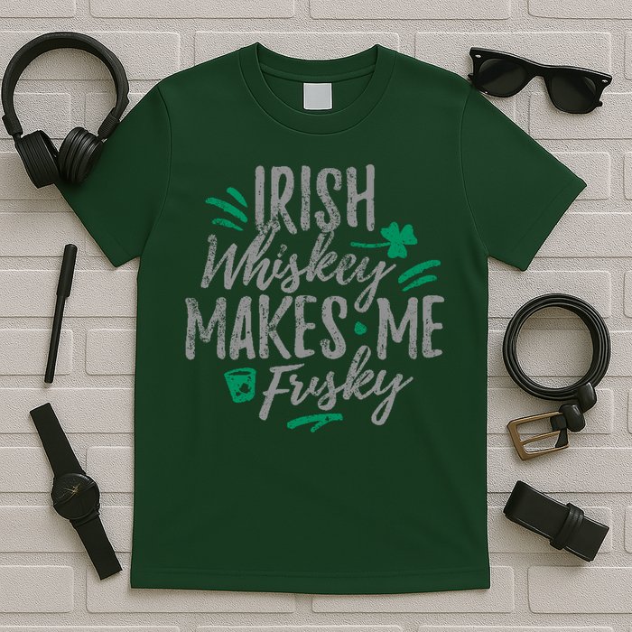 Irish Whiskey Makes Me Frisky Funny T-Shirt