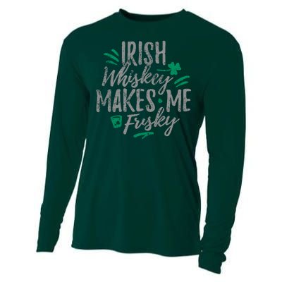 Irish Whiskey Makes Me Frisky Funny Cooling Performance Long Sleeve Crew