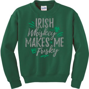 Irish Whiskey Makes Me Frisky Funny Kids Sweatshirt