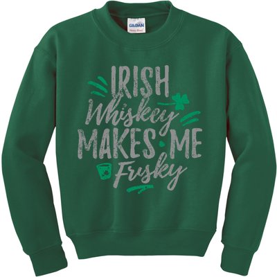 Irish Whiskey Makes Me Frisky Funny Kids Sweatshirt