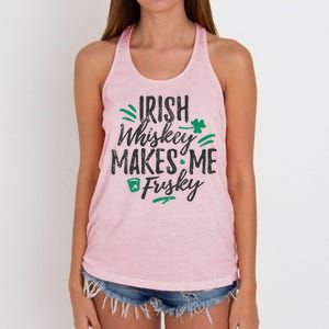 Irish Whiskey Makes Me Frisky Funny Women's Knotted Racerback Tank