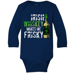 Irish Whisky Makes Me Frisky Baby Long Sleeve Bodysuit