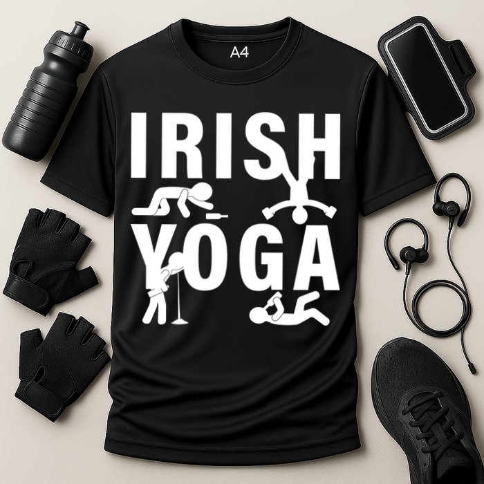 Irish Yoga Funny St. Patrick's Day Cooling Performance Crew T-Shirt