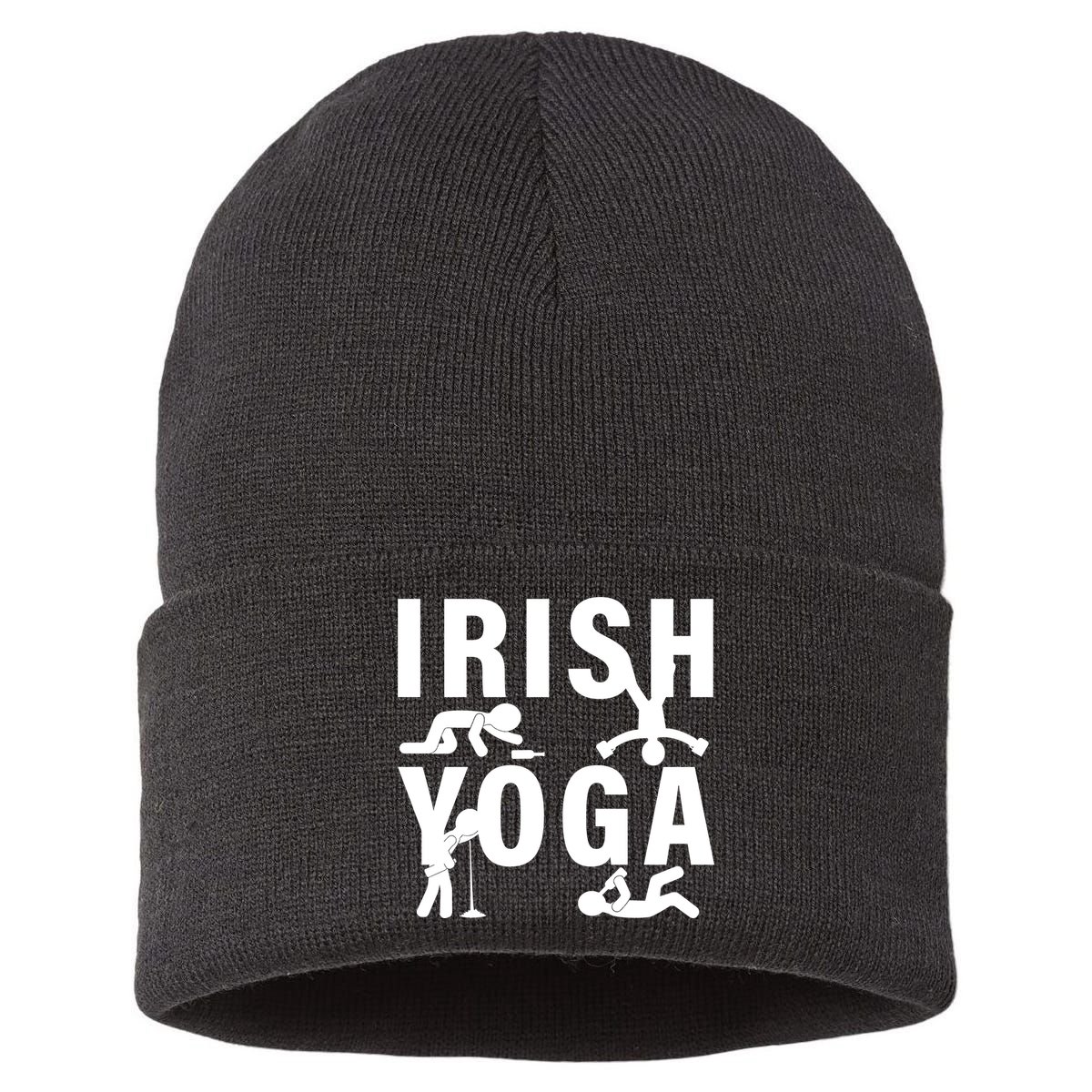 Irish Yoga Funny St. Patrick's Day Sustainable Knit Beanie