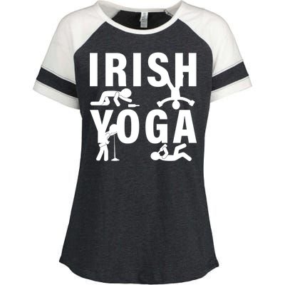 Irish Yoga Funny St. Patrick's Day Enza Ladies Jersey Colorblock Tee