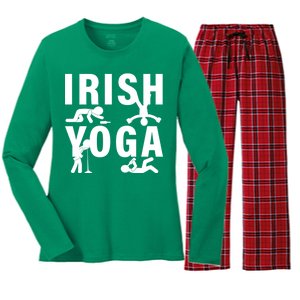 Irish Yoga Funny St. Patrick's Day Women's Long Sleeve Flannel Pajama Set 