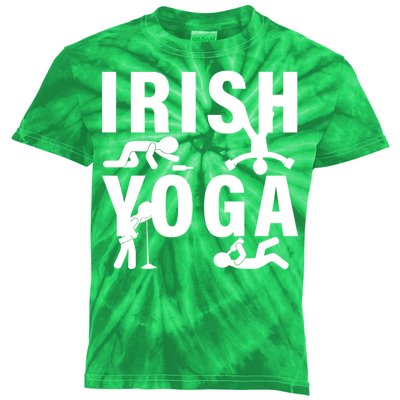 Irish Yoga Funny St. Patrick's Day Kids Tie-Dye T-Shirt