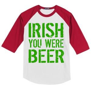 Irish You Were Beer St. Patrick's Day Kids Colorblock Raglan Jersey