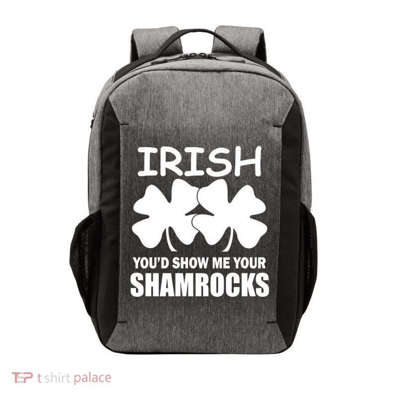 Irish You'd Show Me Your Shamrocks Vector Backpack