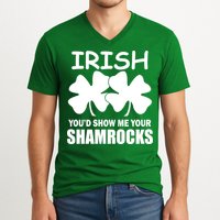 Irish You'd Show Me Your Shamrocks V-Neck T-Shirt