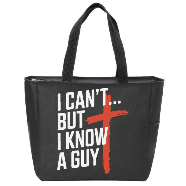 Inspirational Religious Jesus Cross Faith Christian Zip Tote Bag