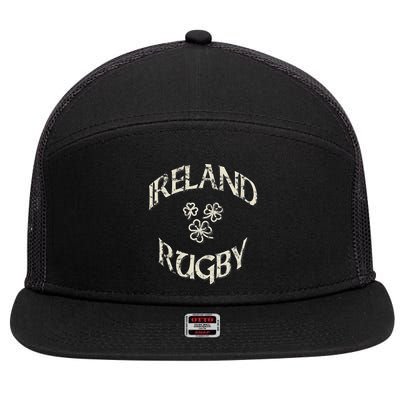 Ireland Rugby Jersey Vintage Irish Rugby Shamrock 7 Panel Mesh Trucker Snapback Hat