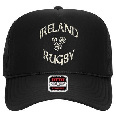 Ireland Rugby Jersey Vintage Irish Rugby Shamrock High Crown Mesh Back Trucker Hat