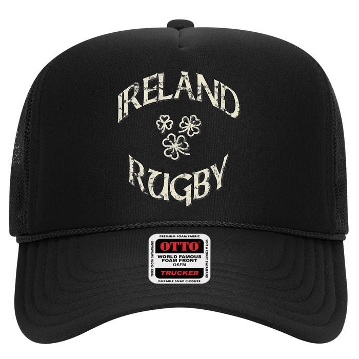 Ireland Rugby Jersey Vintage Irish Rugby Shamrock High Crown Mesh Back Trucker Hat