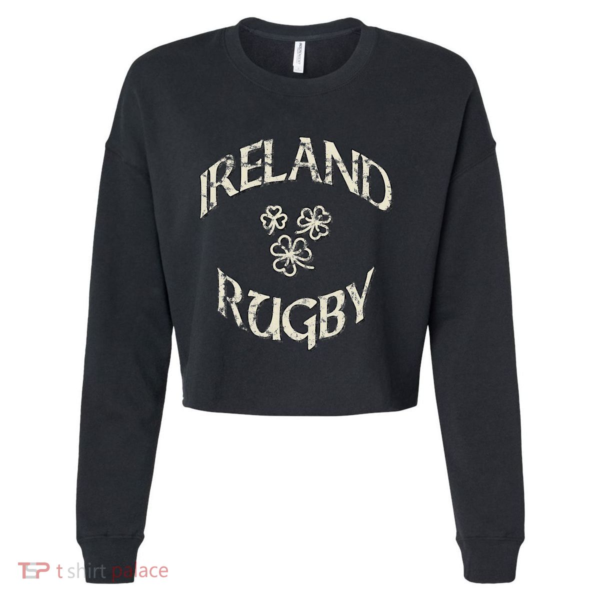 Ireland Rugby Jersey Vintage Irish Rugby Shamrock Cropped Pullover Crew