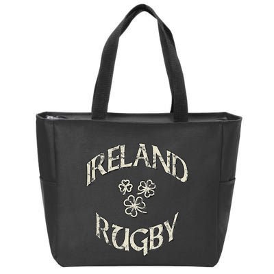 Ireland Rugby Jersey Vintage Irish Rugby Shamrock Zip Tote Bag