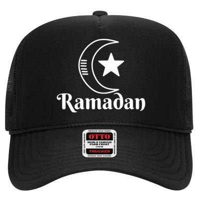 Islamic Ramadan Kareem Moon Muslims Gift High Crown Mesh Back Trucker Hat