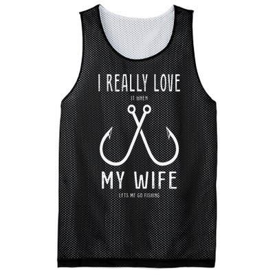 I Really Love It When My Wife Funny Fishing Adult Humor Mesh Reversible Basketball Jersey Tank