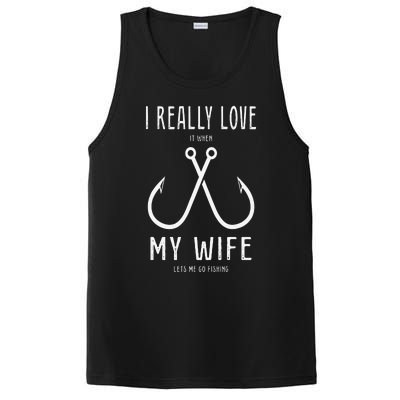 I Really Love It When My Wife Funny Fishing Adult Humor PosiCharge Competitor Tank