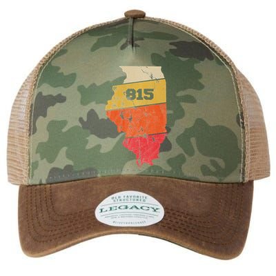 Illinois Retro Local Map Heart Area Code 815 Legacy Tie Dye Trucker Hat