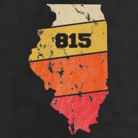 Illinois Retro Local Map Heart Area Code 815 7 Panel Mesh Trucker Snapback Hat
