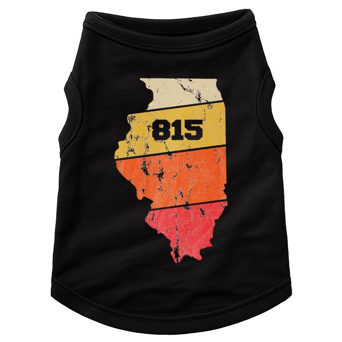 Illinois Retro Local Map Heart Area Code 815 Doggie Tank