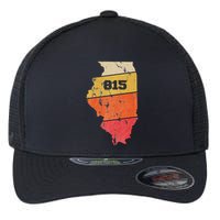 Illinois Retro Local Map Heart Area Code 815 Flexfit Unipanel Trucker Cap