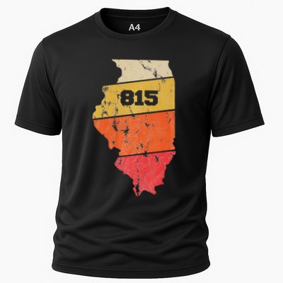 Illinois Retro Local Map Heart Area Code 815 Performance Shirt