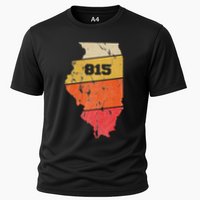 Illinois Retro Local Map Heart Area Code 815 Performance Shirt