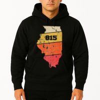 Illinois Retro Local Map Heart Area Code 815 Hoodie