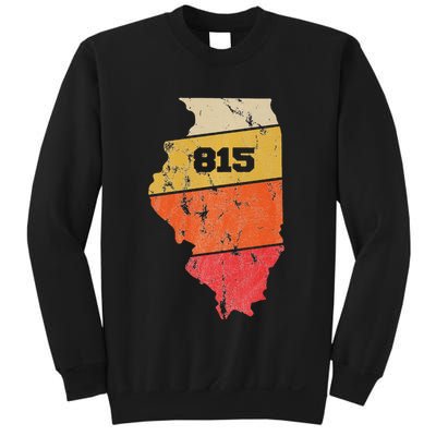 Illinois Retro Local Map Heart Area Code 815 Sweatshirt