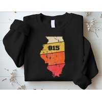 Illinois Retro Local Map Heart Area Code 815 Sweatshirt