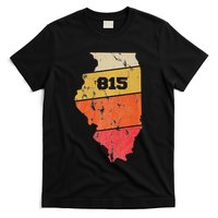 Illinois Retro Local Map Heart Area Code 815 T-Shirt