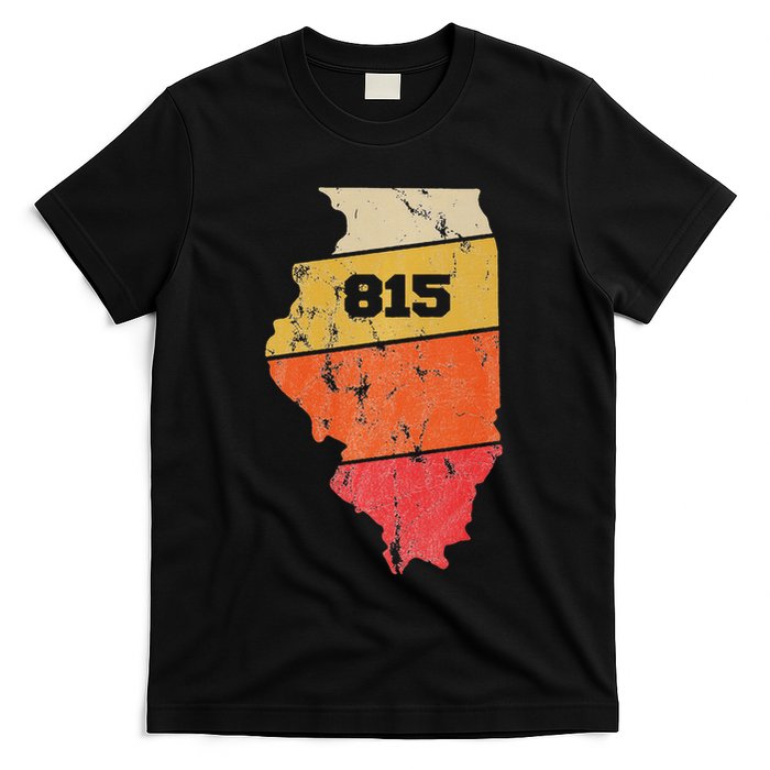 Illinois Retro Local Map Heart Area Code 815 T-Shirt