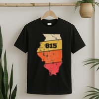 Illinois Retro Local Map Heart Area Code 815 T-Shirt