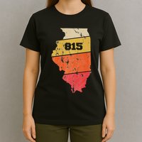 Illinois Retro Local Map Heart Area Code 815 T-Shirt