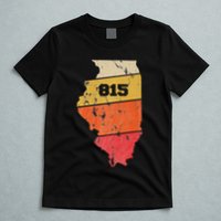 Illinois Retro Local Map Heart Area Code 815 T-Shirt